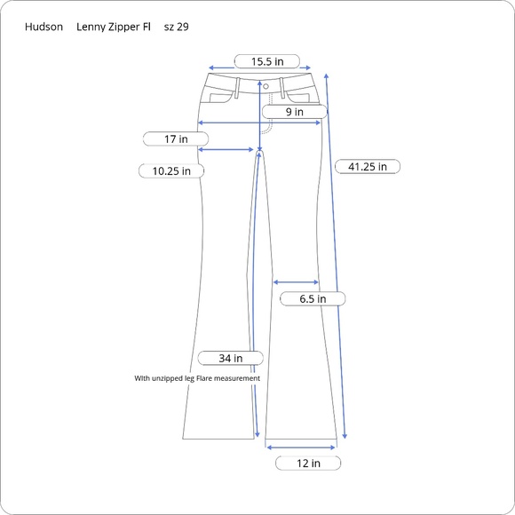 Hudson Lenny Zipper Skinny and Flare Jeans - Picture 8 of 8